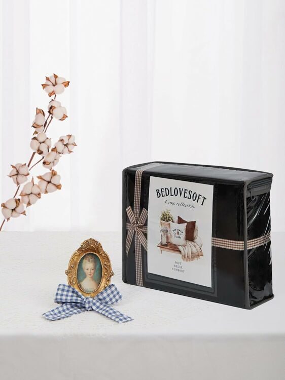 Full Size 4 Piece Sheet Set Embroidery Hotel Luxury Bed Linen for Women & Men - Deep Pockets, Easy-Fit, Soft & Wrinkle Free Sheets – Black