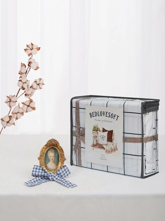 Queen Size 4 Piece Sheet Set Embroidery Hotel Luxury Bed Linen for Women & Men - Deep Pockets, Easy-Fit, Soft & Wrinkle Free Sheets – White Cell