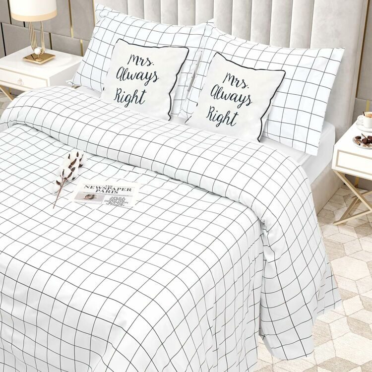 Queen Size 4 Piece Sheet Set Embroidery Hotel Luxury Bed Linen for Women & Men - Deep Pockets, Easy-Fit, Soft & Wrinkle Free Sheets – White Cell