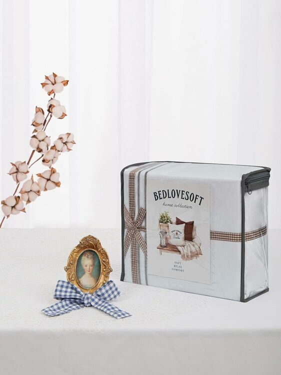 King Size 4 Piece Sheet Set Embroidery -Hotel Luxury Bed Linen for Women & Men - Deep Pockets, Easy-Fit, Soft & Wrinkle Free Sheets – White and Grey Stripe