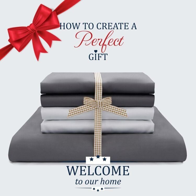 100% Cotton Double Bed Linen 5 Pcs Twin Size | 4 Pillowcases Satin Duvet Cover Linen - Embroidery | Ultra Soft Breathable and Shrink Free - Grey, White Bedding, 1200 Thread