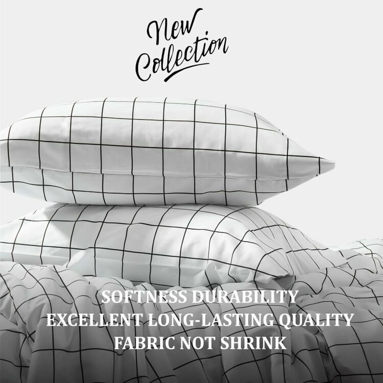 Queen Size 4 Piece Sheet Set Embroidery Hotel Luxury Bed Linen for Women & Men - Deep Pockets, Easy-Fit, Soft & Wrinkle Free Sheets – White Cell