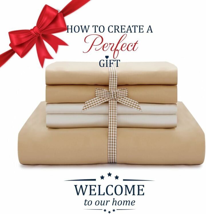 100% Cotton Double Bed Linen 5 Pcs Twin Size | 4 Pillowcases Satin Duvet Cover Linen - Embroidery | Ultra Soft Breathable and Shrink Free - White, Beige Bedding, 1200 Thread