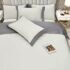 100% Cotton Double Bed Linen 5 Pcs Twin Size | 4 Pillowcases Satin Duvet Cover Linen - Embroidery | Ultra Soft Breathable and Shrink Free - Grey, Ivory White Bedding, 1200 Thread