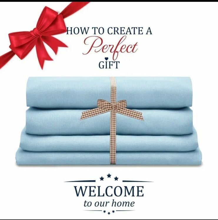 Pure 100% Cotton Sateen Fitted Linen Bed Sheet Twin Size - Cloud Soft Linen - Universal Elastic Deep Pocket - Wrinkle Free -Easy Fit (Blue Bedding), 1200 Thread